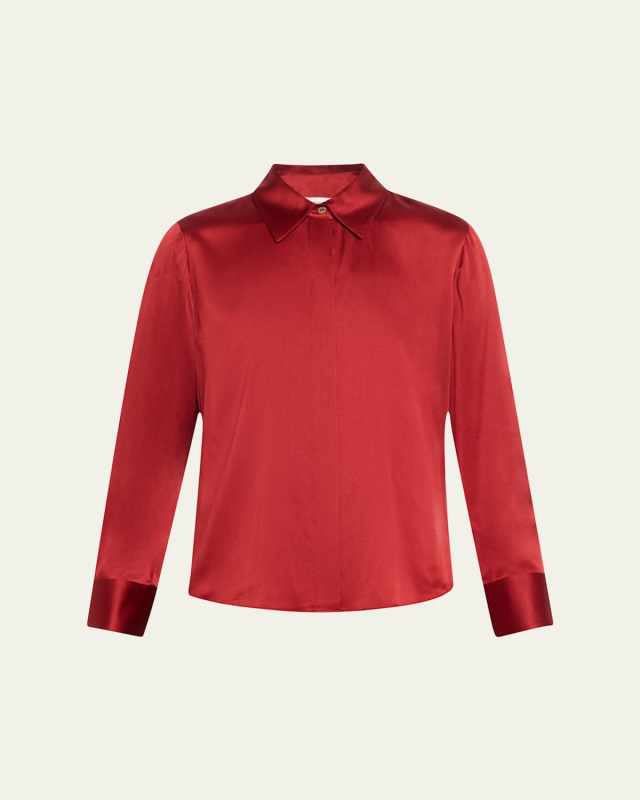 Slim-Fit Silk Satin Shirt
